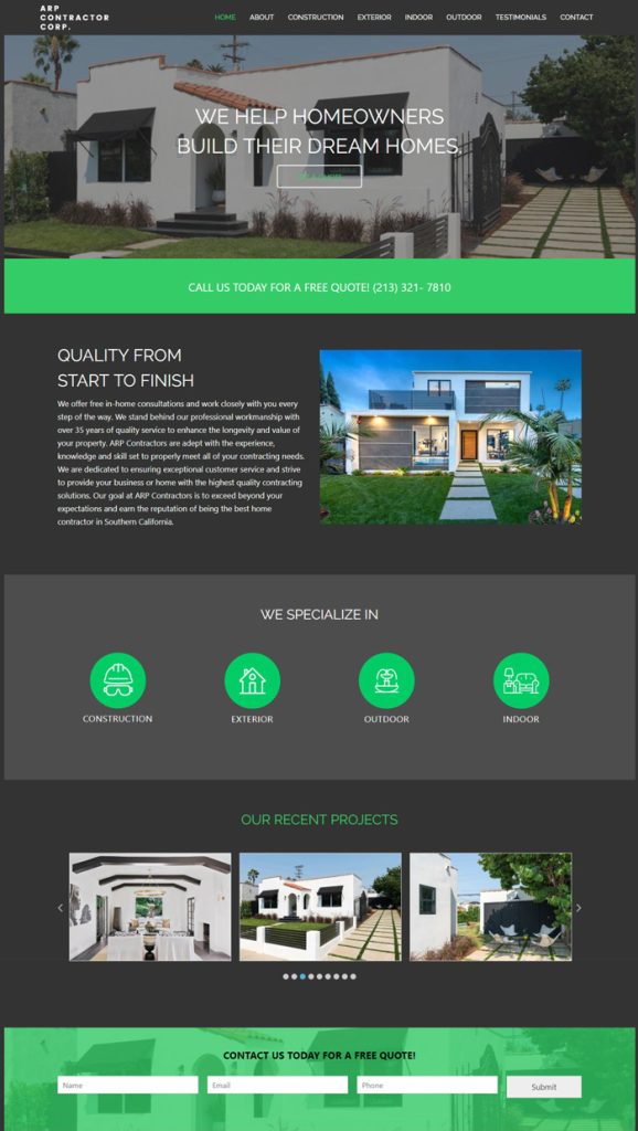 ARP Contractor Website ARP Contractor Website